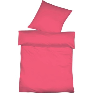 Bettwäsche FLEURESSE Provence in Gr. 135x200, 155x220 oder 200x200 cm Gr. B/L: 135 cm x 200 cm (1 St.), B/L: 80 cm x 80 cm (1 St.), Leinen, bunt (watermelon) Bettwäsche 135x200 cm in Halbleinen-Qualität, mit Reißverschluss