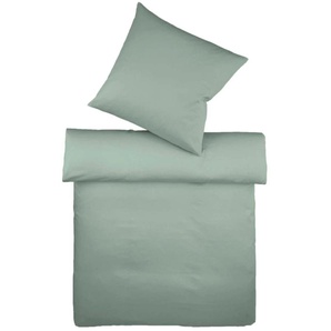 Bettwäsche FLEURESSE Provence in Gr. 135x200, 155x220 oder 200x200 cm Gr. B/L: 200 cm x 220 cm (1 St.), B/L: 80 cm x 80 cm & 80 cm x 80 cm (1 St.), Leinen, grün (salbei) Bettwäsche 200x220 cm in Halbleinen-Qualität, mit Reißverschluss