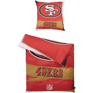 Bettwäsche NFL San Francisco 49ers, Gelb, Rot, Textil, Ornament, 135x200 cm, pflegeleicht, schadstoffgeprüft, Schlaftextilien, Bettwäsche, Bettwäsche, Renforcé-Bettwäsche