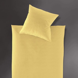 Bettwäsche IRISETTE Lumen 8129 Gr. B/L: 155 cm x 200 cm (1 St.), B/L: 80 cm x 80 cm (1 St.), Interlock-Jersey, braun (honig) Bettwäsche 155x200 cm hochwertig und traumhaft weich