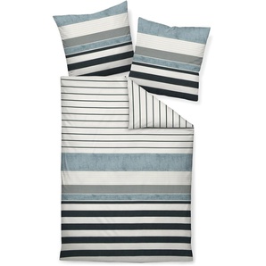Bettwäsche JANINE Davos 65056 Gr. Edel-Köper-Flanell, blau Flanell-Bettwäsche mit grafischem Muster