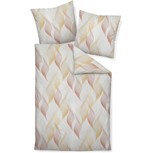 Bettwäsche JANINE Edelflanell78055 03 155x200,80x80 Gr. B/L: 155 cm x 220 cm (1 St.), B/L: 80 cm x 80 cm (1 St.), Flanell, gelb (bernstein platin kupferbraun) Bettwäsche 155x220 cm mit Reißverschluss