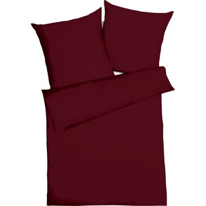 Bettwäsche KAEPPEL Uni Gr. B/L: 200 cm x 200 cm (1 St.), B/L: 80 cm x 80 cm & 80 cm x 80 cm (2 St.), Mako-Satin, rot (burgund) Bettwäsche 200x200 cm Unifarben