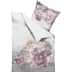 Bettwäsche KAEPPEL WITT-PBK-Bettwäsche-temporär Gr. B/L: 155 cm x 220 cm, 2 tlg., Feinbiber, B/L: 80 cm x 80 cm, rosa (grau, beere) Biber-Bettwäsche