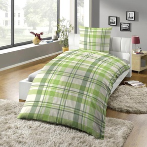 Bettwäsche KINZLER Emil Gr. B/L: 155 cm x 220 cm (1 St.), B/L: 80 cm x 80 cm (1 St.), Polycotton, bunt Polycotton-Bettwäsche kariertes Design