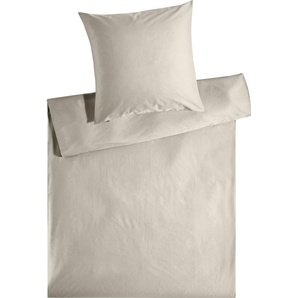 Bettwäsche KNEER Edel-Satin Uni in 135x200, 155x220 oder 200x200 cm Gr. B/L: 200 cm x 200 cm (1 St.), B/L: 80 cm x 80 cm & 80 cm x 80 cm (1 St.), Satin, beige (leinen) Satin-Bettwäsche Bettwäsche aus Baumwolle in Satin-Qualität, unifarbene