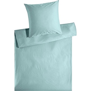 Bettwäsche KNEER Edel-Satin Uni in 135x200, 155x220 oder 200x200 cm Gr. B/L: 200 cm x 200 cm (1 St.), B/L: 80 cm x 80 cm & 80 cm x 80 cm (2 St.), Satin, blau (atlantik) Satin-Bettwäsche Bettwäsche aus Baumwolle in Satin-Qualität, unifarbene