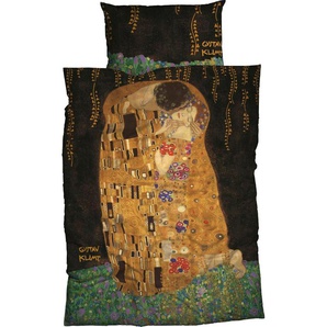 Bettwäsche Kuss, Goebel, Satin, 2 teilig, mit Klimt Gemälde