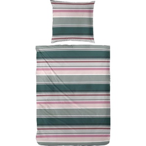 Bettwäsche Late Summer Stripe, Primera, Perkal, 2 teilig, mit modernen Streifen in frischen Farben
