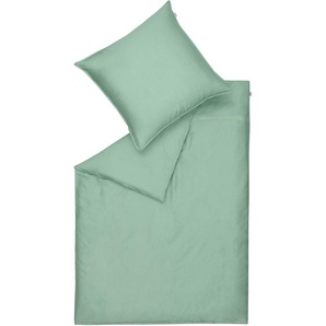 Bettwäsche SCHÖNER WOHNEN-KOLLEKTION Pure in Gr. 135x200, 155x220 oder 200x200 cm Gr. B/L: 200 cm x 200 cm (1 St.), B/L: 80 cm x 80 cm & 80 cm x 80 cm (2 St.), Satin, grün (salbei, grün, hellgrün) Satin-Bettwäsche Bettwäsche aus Baumwolle in