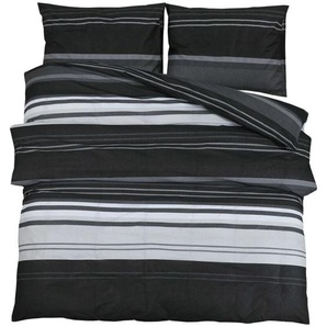 Bettwäsche-Set Schwarz und Weiß 200x200 cm Baumwolle Vidaxl 680946