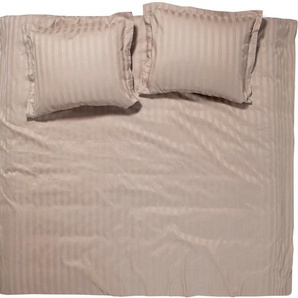 Bettwäsche Streifsatin in Gr. 135x200, 155x220 oder 200x200 cm, damai, Satin, 3 teilig, elegante Bettwäsche aus Baumwolle, Bettwäsche mit Reißverschluss