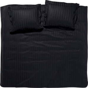 Bettwäsche Streifsatin in Gr. 135x200, 155x220 oder 200x200 cm, damai, Mako-Satin, 3 teilig, elegante Bettwäsche aus Baumwolle, Bettwäsche mit Reißverschluss