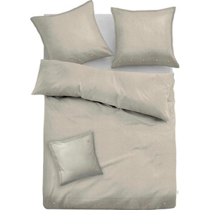 Bettwäsche TOM TAILOR HOME Alisa Gr. B/L: 200 cm x 200 cm (1 St.), B/L: 80 cm x 80 cm & 80 cm x 80 cm (2 St.), Leinen, beige (sand) Bettwäsche 200x200 cm GRATIS: mit Zusatzkissen 40x40
