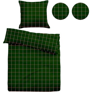 Bettwäsche TOM TAILOR WITT-PBK-Bettwäsche-temporär Gr. B/L: 200 cm x 200 cm, 1 tlg., Flanell, B/L: 80 cm x 80 cm 80 cm x 80 cm, grün Flanell-Bettwäsche