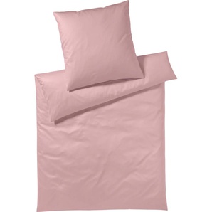 Bettwäsche YES FOR BED Pure & Simple Uni in Gr. 135x200, 155x220 oder 200x200 cm Gr. B/L: 155 cm x 220 cm (1 St.), B/L: 80 cm x 80 cm (1 St.), Mako-Satin, rosa (rose) Bettwäsche 155x220 cm