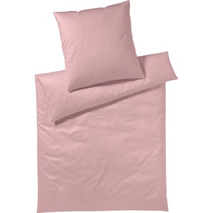 Bettwäsche YES FOR BED Pure & Simple Uni in Gr. 135x200, 155x220 oder 200x200 cm Gr. B/L: 200 cm x 220 cm (1 St.), B/L: 80 cm x 80 cm & 80 cm x 80 cm (2 St.), Mako-Satin, rosa (rose) Bettwäsche 200x220 cm