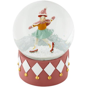 Bezaubernde Schneekugel, Schlittschuh Girl, 10 x 10 x 13 cm, altrosa, von Fabelab