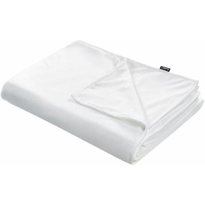 Bezug für Gewichtsdecken Weiß Minky-Stoffbezug 135 x 200 cm Flauschig Einfarbig Modern Ersatzbezug Therapiedeckenbezug mit Schlaufen