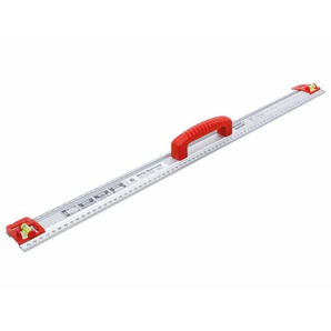BGS TECHNIC Schneid- und Markierlineal, mit Griff und Wasserwaage, 750 mm 50866