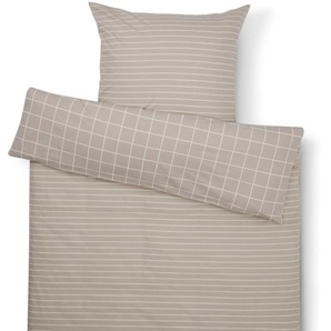 Biber-Bettwäsche, greige, Übergröße