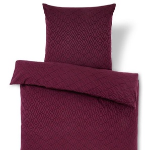 Biber-Bettwäsche, Normalgröße, bordeauxrot