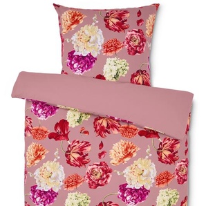 Biber-Bettwäsche, Normalgröße, rosa