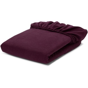 Biber-Spannbettlaken, bordeauxrot, Doppelgröße