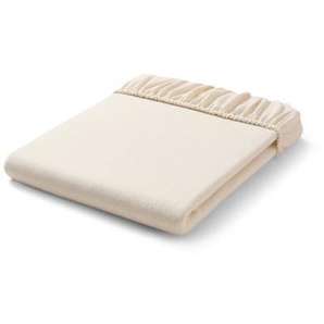 Biber-Spannbettlaken, creme, Normalgröße
