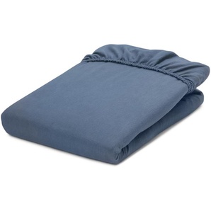 Biber-Spannbettlaken, Doppelgröße, blau