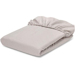 Biber-Spannbettlaken, Doppelgröße, greige