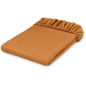 Biber-Spannbettlaken, Doppelgröße, senfgelb