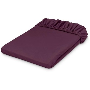 Biber-Spannbettlaken, Normalgröße, aubergine