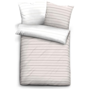 biberna 0636044 Mako-Satin Bettwäsche STREIFEN - MIX & MATCH color: taupe, size: 1x 135x200 cm 0636044-544-006