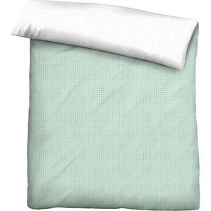 biberna 0636047 Mako-Satin Bettwäsche PUNKTE - MIX & MATCH color: mint, size: 1x 155x220 cm + 1x 80x80 cm