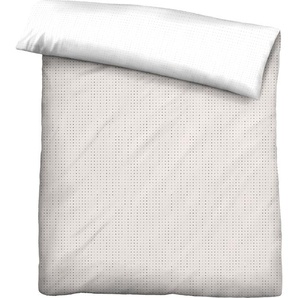 biberna 0636047 Mako-Satin Bettwäsche PUNKTE - MIX & MATCH color: taupe, size: 1x 155x220 cm + 1x 80x80 cm