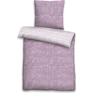 Biberna Fein-Biber Wendebettwäsche 3620-324 CHAOS-KARO-MIX flieder wärmend , Größe:155x220 cm + 80x80 cm 3620-324-004