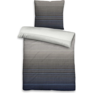 Biberna Mako Satin Bettwäsche 636058-018 Größe 135x200/80x80 cm anthrazit blau 636058-018-001