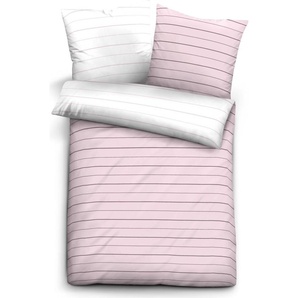 biberna Mako-Satin Bettwäsche STREIFEN - MIX & MATCH ROSE 40x80 cm 0636044x111x035