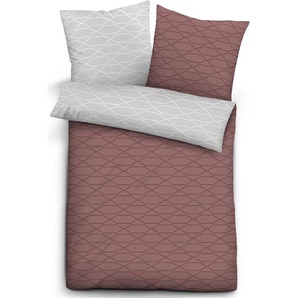 Biberna Mako Satin Wendebettwäsche 636050-537, Größe 135x200 cm, rot 636050-537-001