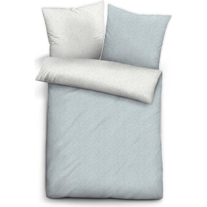 Biberna Melange Flanell-Wendebettwäsche 0840500-222, Größe 135x200 cm, ciel 0840500-222-001
