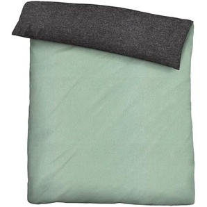 Biberna Melange Flanell-Wendebettwäsche 0840500-428, Größe 135x200 cm, mint 0840500-428-001