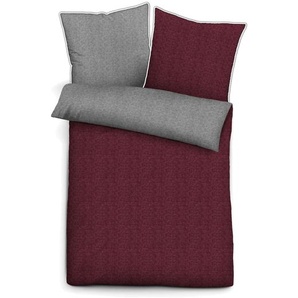Biberna Melange Flanell-Wendebettwäsche 0840500-546, Größe 200x200 cm, burgunder 0840500-546-005