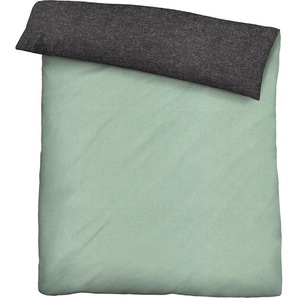 Biberna Melange Flanell Wendebettwäsche 840500 155x220 cm + 80x80 cm mint 0840500-428-004