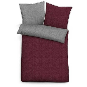 Biberna Wendebettwäsche dunkelrot 1x 135x200 cm + 1x 80x80 cm 0840500-546-001