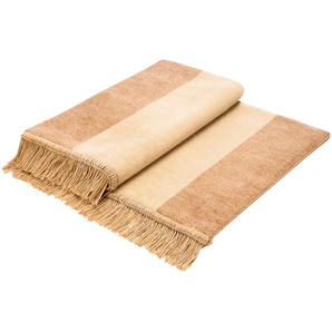 Sofaschoner BIEDERLACK Pepper Sesselschoner Gr. B/L: 100 cm x 200 cm, beige (camelfarben) Sesselschoner Sofaüberwurf mit abgesetzten Streifen