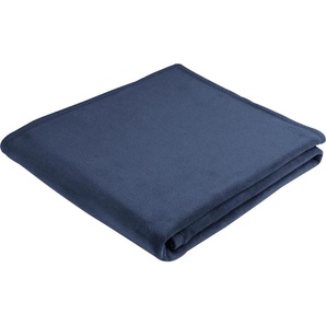Wohndecke BIEDERLACK Uno Soft Wohndecken Gr. B/L: 150 cm x 200 cm, blau (dunkelblau) Baumwolldecken Kuscheldecke