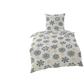 Bierbaum Biber Bettwäsche Schneeflocken - grau - Materialmix - 135 cm | Möbel Kraft