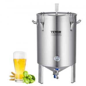 Bierbrauanlage Bierbraugerät Kessel aus Edelstahl 60 L Bierfermenter, Braueimer-Fermenter zum Brauen, Heimbrauzubehör mit Sockel, Kessel-Suppentopf inkl. Deckel, Griff, Ventil, Zapfhahn PJFJT16GALZDUUJVJV0