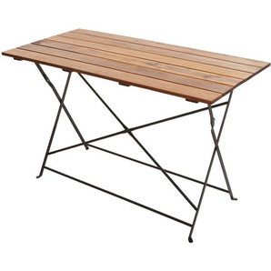 Biergartentisch HHG 438, Klapptisch Gartentisch, Gastronomie-Qualität Akazie MVG-zertifiziert 120x60cm braun